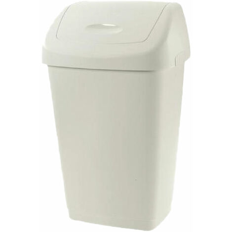 Bidone "Grace" per immondizia con coperchio basculante -Panna / 25 lt - 32.5 x 25.5 x h 52 cm