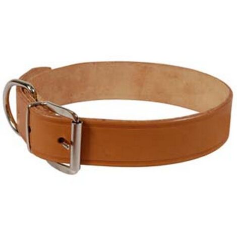 6PZ COLLARE PER CANI CUOIO EXTRA NATURALE CON FINTA CUCITURA - cm.37x1,6 cuoio naturale
