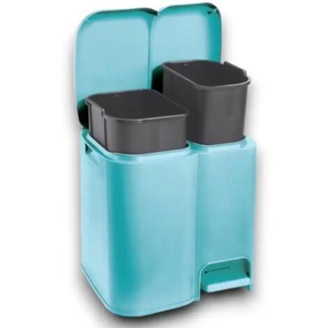 1PZ PATTUMIERA DIFFERENZIATA "PATTY 2" - cm.39x32,5x41h. lt.13+8 azzurra