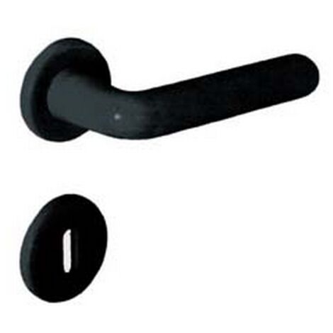 Zadi Serratura Rotonda Per Ingresso Camper, Completa Di Maniglia Sinistra E Cilindro, Colore Nero, Foro Porta 92-100mm