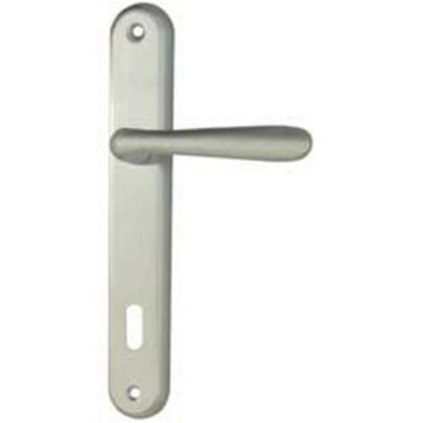 1PA MANIGLIA KAROL CON PLACCA IN ZAMA FINITURA OTTONE CROMO SATINATO - mm.90 foro normale