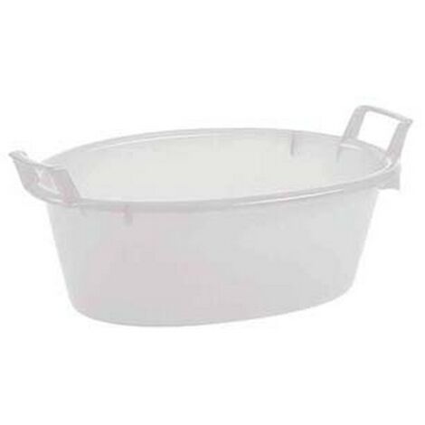 1PZ BACINELLA OVALE IN POLIETILENE BIANCA -  cm.80x31h. lt.75