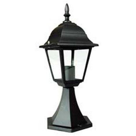 1PZ LANTERNA CON SUPPORTO DA APPOGGIO MODELLO NEW YORK - 60w IP44 mm.150x150x412h. colore nero