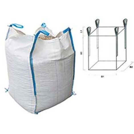 1PZ SACCONE IN POLIPROPILENE FONDO CHIUSO E BOCCA APERTA  - cm.90x90x120 - portata kg.1500
