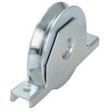 1PZ RUOTA CANCELLI GOLA V CON SUPPORTO INTERNO ART.427 - mm.120x24 - portata Kg.250 - gola V 92