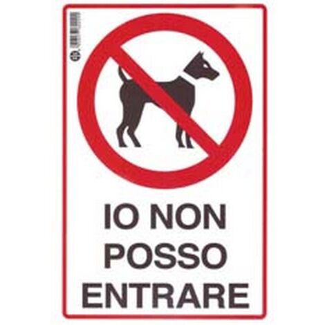10PZ CARTELLO "IO NON POSSO ENTRARE" - cm.20x30h.