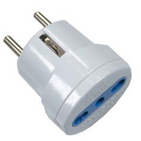 Adattatore DOPPIO 2P T Con 2 Prese Bipasso 10/16 A E Spina - Foto 3