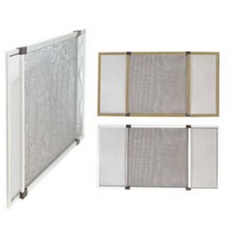 1PZ zanzariera in fibra con telaio nibile in alluminio colore bronzo - rete grigia - cm. 75x50h.