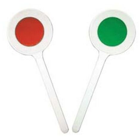 Paletta Di Segnalazione In PVC - Doppia Faccia Rosso/Verde, Ø 15 Cm, Confezione Da 5 Pezzi - Foto 8