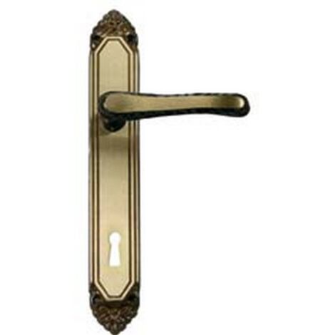1PA MANIGLIA LAVINIA CON PLACCA IN OTTONE  - mm.90 tipo leggero