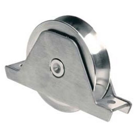 1PZ RUOTA CANCELLI GOLA SEMITONDA CON SUPPORTO ART.337 -  mm.120 supporto mm.185