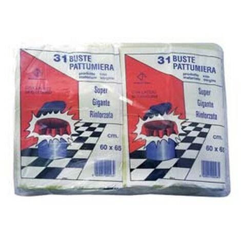 CF SACCO PATTUMIERA CON LACCIO DI CHIUSURA GIALLO PZ.31 - CM.60X65 GR.480