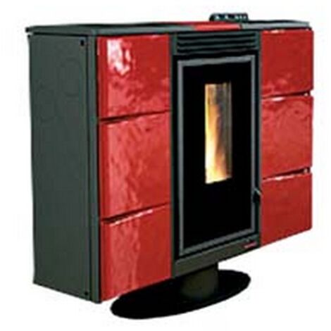 1PZ STUFA PELLET ELISIR CANALIZZATA KW BORDEAUX misure cm97,4x30,4x85,1h. peso