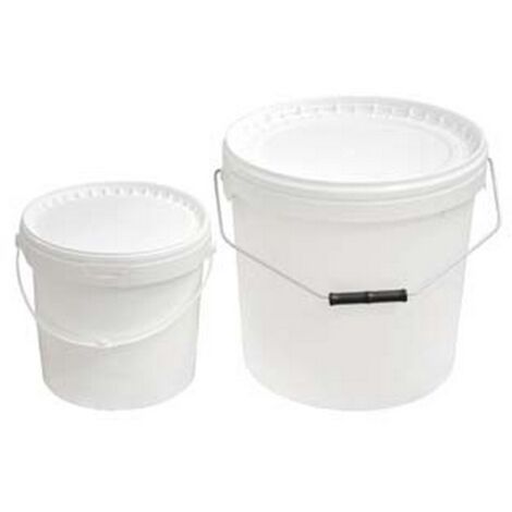 10PZ SECCHIO PLASTICA ANONIMO COPERCHIO BIANCO lt6 manico polipropilene