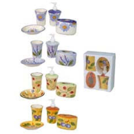 1PZ SET BAGNO IN CERAMICA DECORATA COLORATA