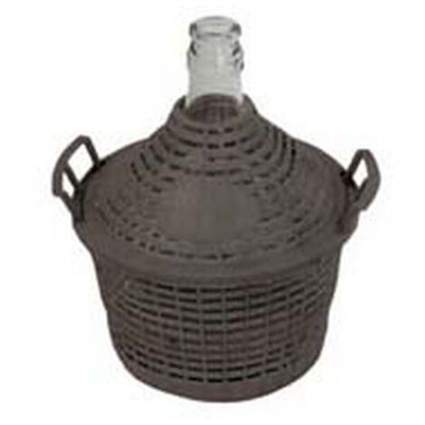 1PZ DAMIGIANA A BOCCA STRETTA IN VETRO VESTITA - lt.5 - bocca  mm.28