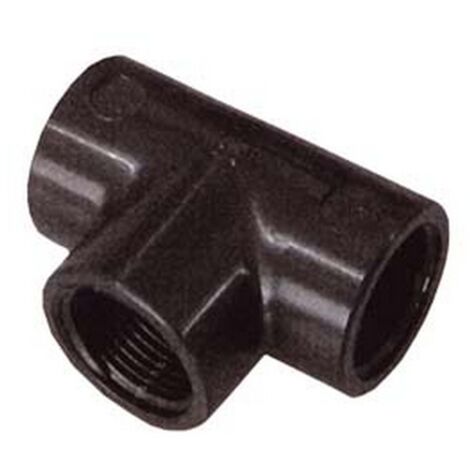 Raccordo A T Filettato Femmina PP PN10 - &Oslash; 1' X 1' X 1', Per Impianti Idraulici, Materiale Polipropilene