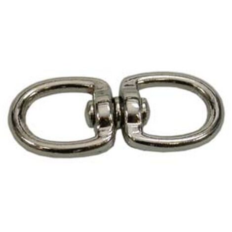 10PZ GIVOLARI AD ANELLO DOPPIO OCCHIO IN ACCIAIO CROMATO - mm.40 1/2"