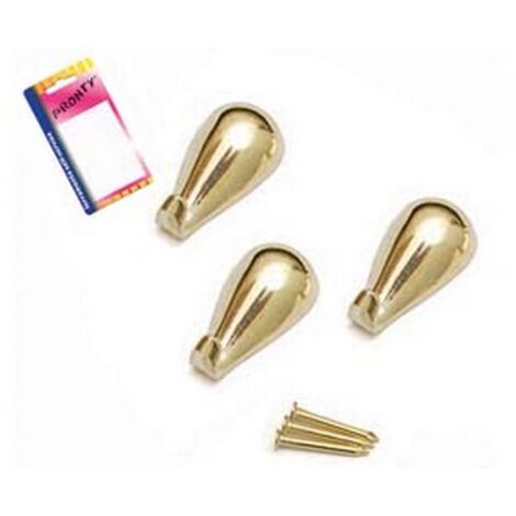 12BLISTER GANCI PER QUADRI A GOCCIA ORO IN BLISTER - mm.27, in bl.3 pz