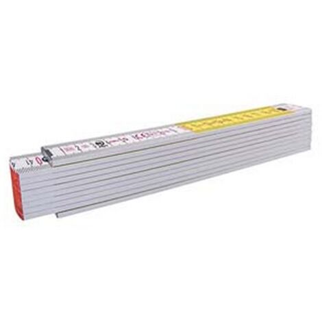 Doppiometro Rigido Kippen 1163B - Metro Pieghevole Legno Bicolore 2 Metri Classe III