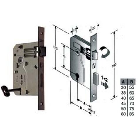 1PZ SERRATURA A BUSSOLA RIDOTTA DA INFILARE BORDO QUADRO BRONZATO - mm.45 bordo acciaio bronzato