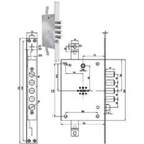 1PZ SERRATURA TRIPLICE INFILARE CON SCROCCO D.MAPPA REVERS. BLINDATE 7051 - CHIAVE MM.92 (7051-01)