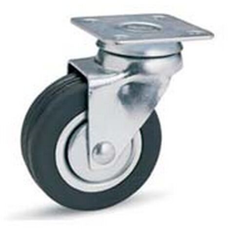 Set 8 Ruote Girevoli In Plastica 2,5 Cm Con Piastra Superiore Rettangolare, Fisse E Orientabili, Carico Max 79,8 Kg, Con Viti - 2