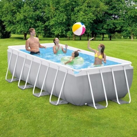 1PZ PISCINA "PRISM FRAME" RETTANG.CON TEL.PORTANTE POMPA CM.400X200X100H