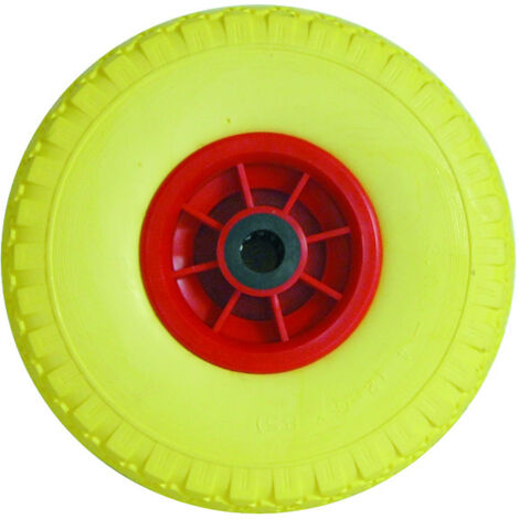 Ruote pu piene mm.260 per carrelli cerchio in plastica - Specifiche: Ø mm 260x85 foro mm 20 con cuscinetti (1/4)