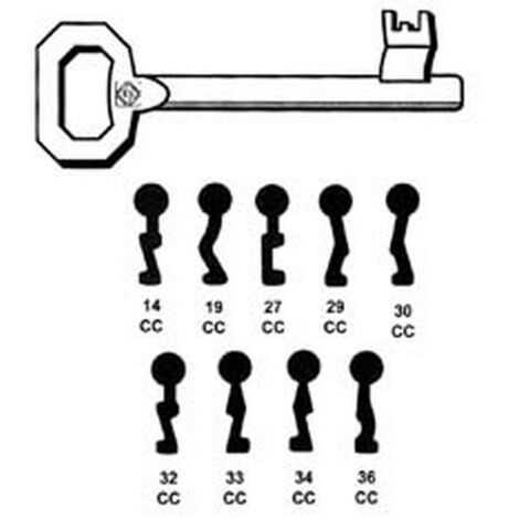 1PZ CHIAVI PATENT PER SERRATURE A BUSSOLA CORNI - 33 CC
