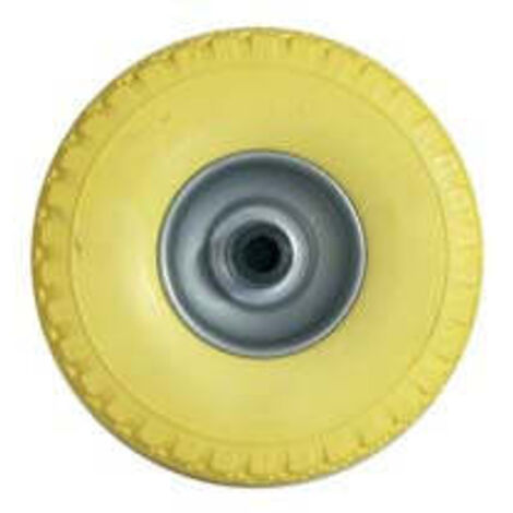 1PZ RUOTA CARRELLO PU PIENA MM.260 CERCHIO ACCIAIO VERNICIATO  mm260x85