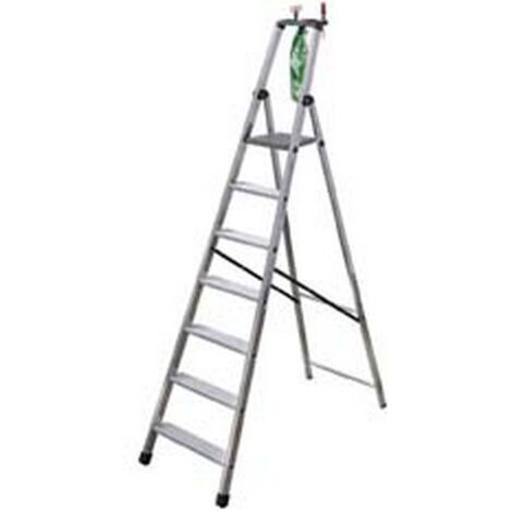 1PZ SCALA IN ALLUMINIO EUROSCALA PIU' SU EN131 - 5 gradini cm.50x10,5x188h (112h pedana) kg.5,8