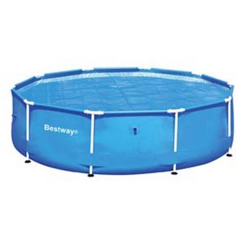 Telo Copertura Piscina Rotonda 4,00-4,20m – 180g/m², PE Rinforzato, Con Occhielli E Corde, Antialghe