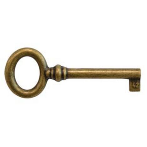 5PZ CHIAVI PER MOBILI MOD.33728 IN OTTONE FLORENCE - MM.29X69 LUNGHEZZA GAMBO MM.34