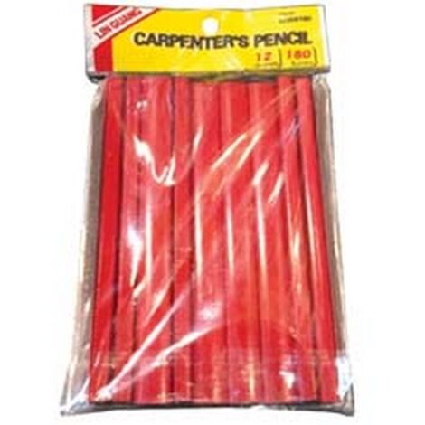 25PZ MATITA DA FALEGNAME E MURATORE ROSSA 180x12x7 mm - mina HB -