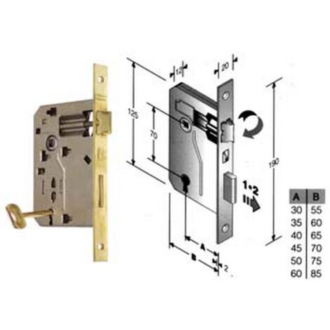 1PZ SERRATURA A BUSSOLA RIDOTTA DA INFILARE BORDO QUADRO OTTONATO - mm.35 bordo acciaio ottonato