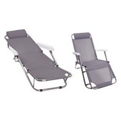 1PZ SDRAIO IN ALLUMINIO ALLUNGABILE CON TESSUTO TEXILENE - cm.60x113/156x86h.