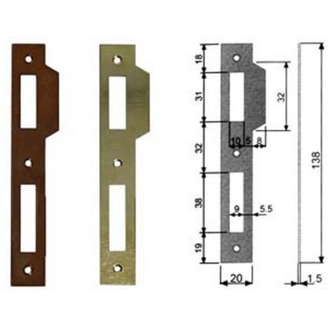 5PZ CONTROPIASTRA RIDOTTA ALETTA SERRATURA BUSSOLA BORDO QUADRO acciaio