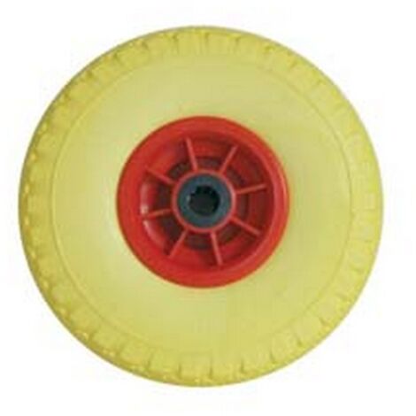 1PZ RUOTA CARRELLO PU PIENA MM.260 CERCHIO PLASTICA  mm260x85 foro mm20