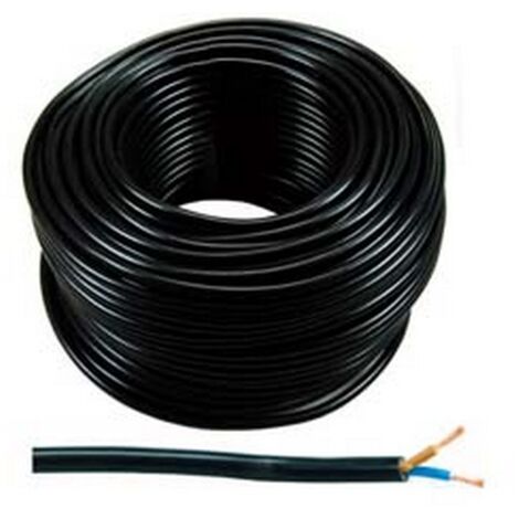 100MT CAVO ELETTRICO BIPOLARE SIMILGOMMA NERO H05VV-F - 2x mmq.1 colore nero