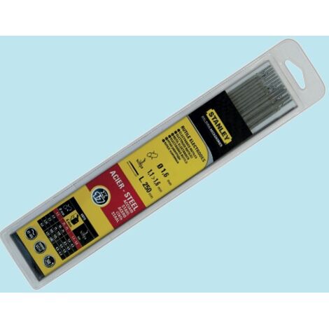 ELETTRODI STANLEY RUTILICI PER FERRO E ACCIAIO Ø 1,6x250 - BLISTER 25PZ