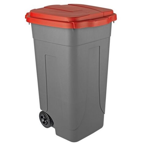 1PZ BIDONE PER DIFFERENZIATA  Lt. 80 - cm. 45x50x78 h col. Rosso/Grigio