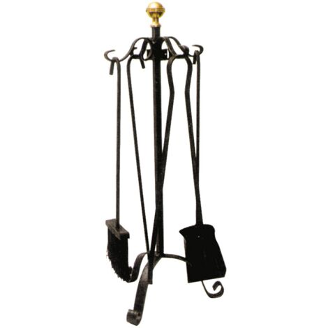 Kit 5 Pz Accessori Attrezzi per Camino Caminetto Pinza Paletta Cenere Barbecue