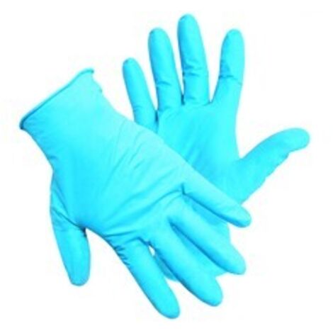 GUANTI MONOUSO IN NITRILE NITROFLEX CF.100 PZ col. blu tg. 6,5/7 (S) IDROWEB