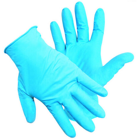 1CF GUANTI MONOUSO IN NITRILE NITROFLEX CF.100 PZ. Col. Blu tg. 7,5 (M)