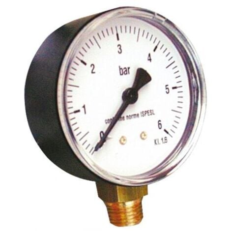 Manometro Pressione Aria/Acqua 0-6 Bar: 1/4" NPT, Montaggio Laterale, Quadrante 6cm, Per Idraulica/Pneumatica - Foto 8