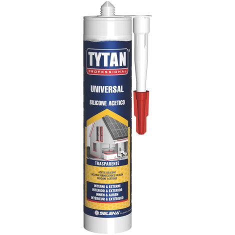 Tytan Silicone acetico Universale Antimuffa Infissi tubi Legno Vetro 280 ml Nero