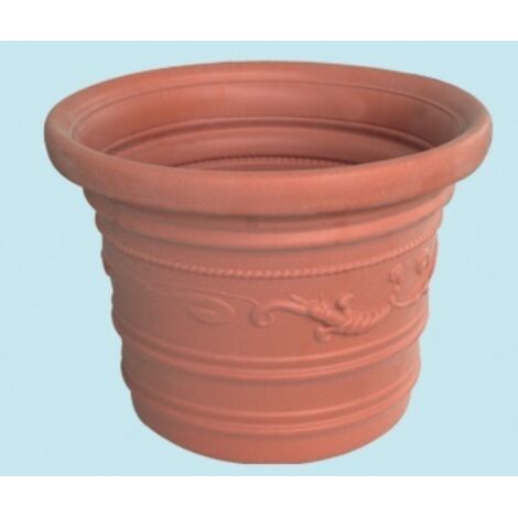 Vaso Rotondo In Resina Bianco Ø60cm - Doppio Bordo, Resistente Alle Intemperie, Per Esterni - Foto 2