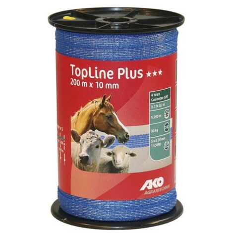 1ROTOLO FETTUCCIA ELETTRIFICATA PER RECINTO TOPLINEPLUS BLU mt. 200 h. cm.1 fili 5