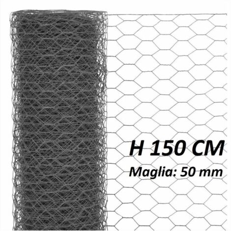 1ROTOLO RETE PER RECINZIONI TRIPLA MT.50 maglia mm.50 Ï filo mm.1,10-H cm.150 (1/2)